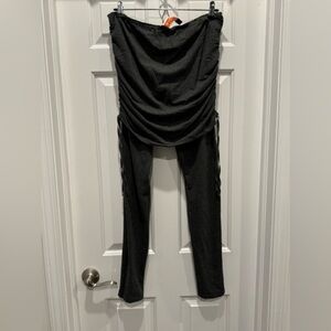Molly Ades Maternity over the belly faux leather legging sz large charcoal NWOT